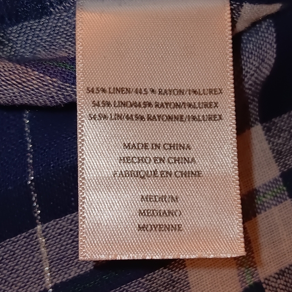 Rails blue and white plaid tie front blouse. - Picture 8 of 8